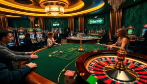 Trải nghiệm sự hứng khởi của trò chơi casino Bet VIP với bàn chơi sống động, cược ở mức cao và không gian sang trọng.