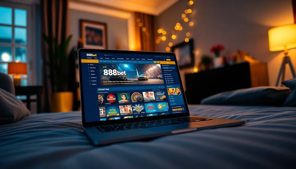 Experience the vibrant online gambling environment of 888b.bet with sleek design and gaming action.