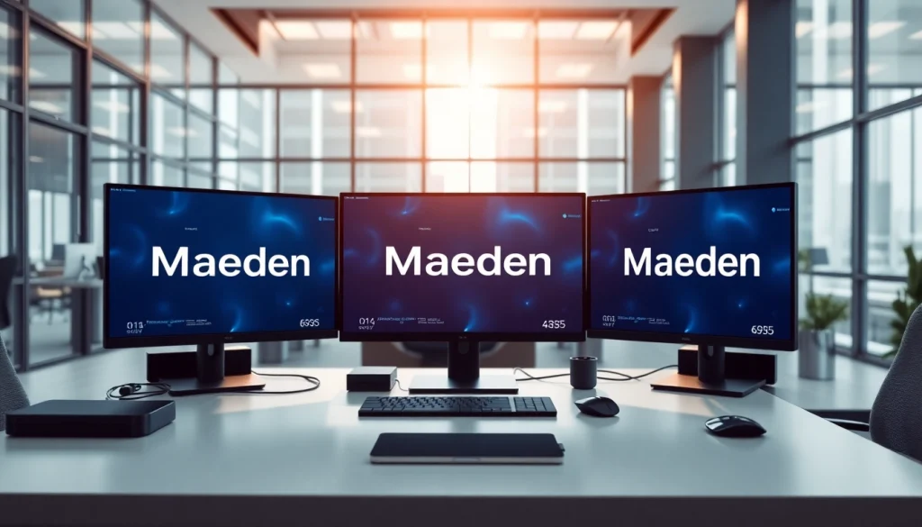Maeden branding in a modern workspace, showcasing innovative digital solutions.