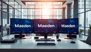 Maeden branding in a modern workspace, showcasing innovative digital solutions.