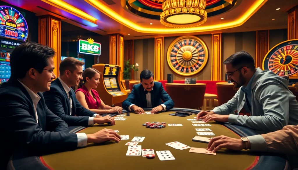 Players enjoying games at BK8 เว็บตรง, a premier online casino experience.