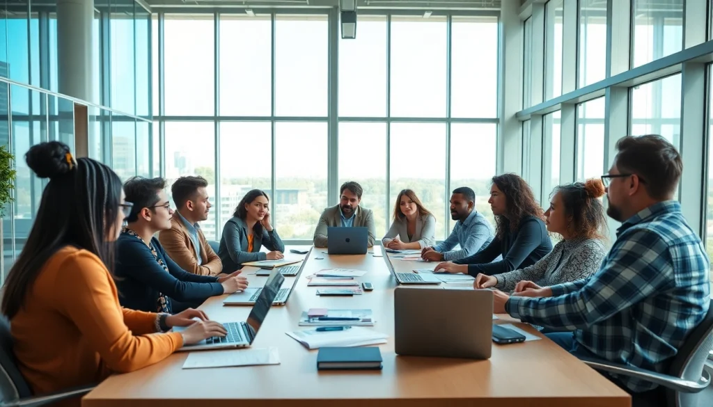 Engaging workforce development training session in a professional atmosphere with diverse participants.