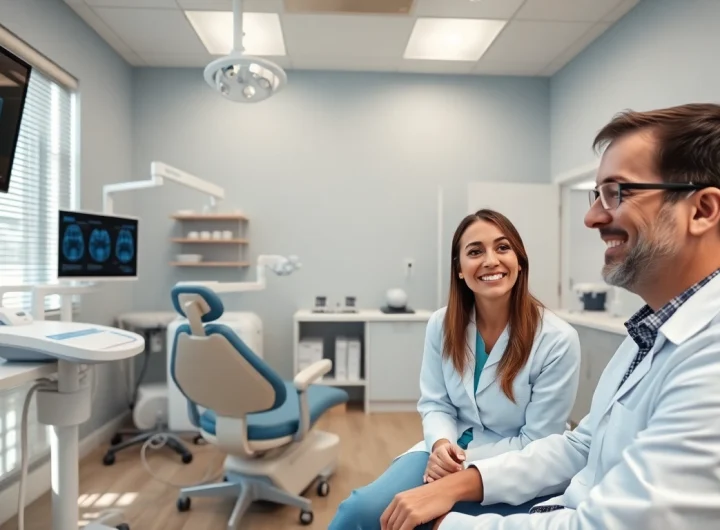 キレイライン矯正 口コミ displayed in a modern dental clinic setting, showcasing comfortable treatment areas and professional care.