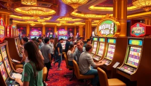 Experience the thrill of Mahjong Ways 2 as players spin the reels at the casino.