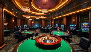 Experience the excitement of gaming at trang chủ yo88 with luxurious casino tables and vibrant nightlife.