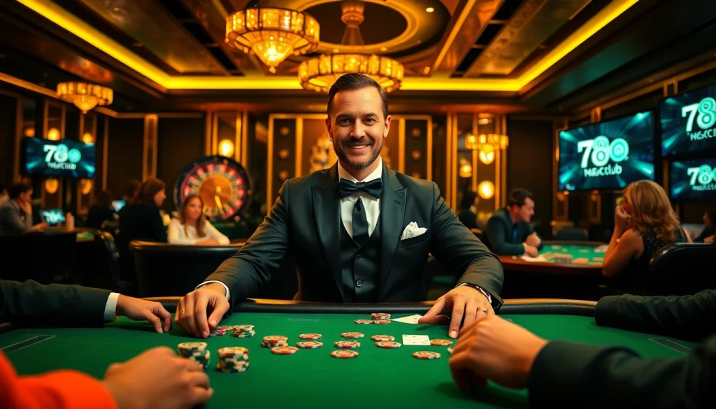 Experience the thrill of high-stakes poker at 789 club with vibrant casino elements.