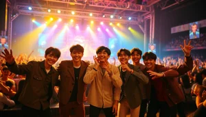 bts members showcasing their unique personalities on stage during a vibrant concert.