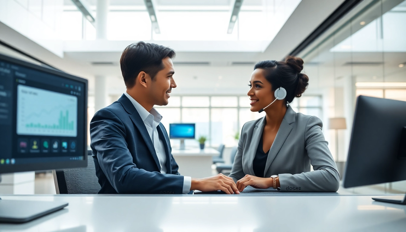 AI Receptionist facilitating client interactions in a modern office.