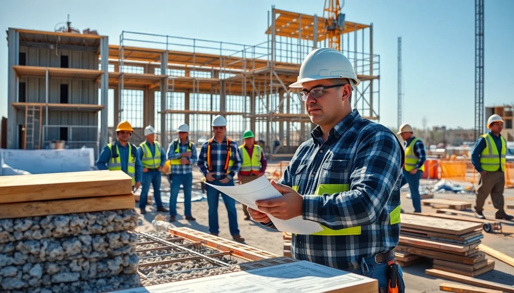 New Jersey General Contractor managing a diverse construction team at a project site.