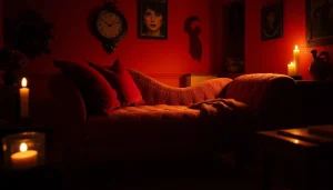 Engaging nsfw roleplay setup with cozy ambiance and inviting decor.