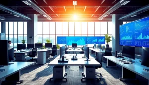 zirvegrupbilgisayar'un modern ofis ortamında profesyonel bir çalışma alanı görüntüsü.