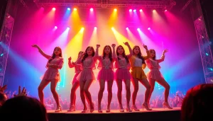 Catch the latest Blackpink news through a vibrant concert action shot featuring stage dynamics.