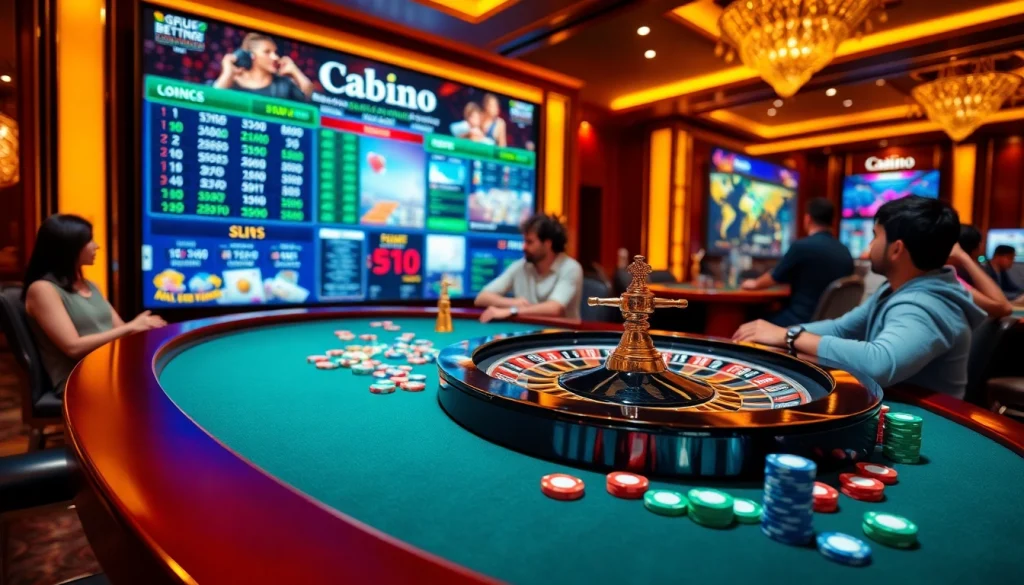 Experience thrilling bets at dom88.us.com with vibrant poker chips, roulette wheel, and live betting screens.