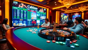Experience thrilling bets at dom88.us.com with vibrant poker chips, roulette wheel, and live betting screens.
