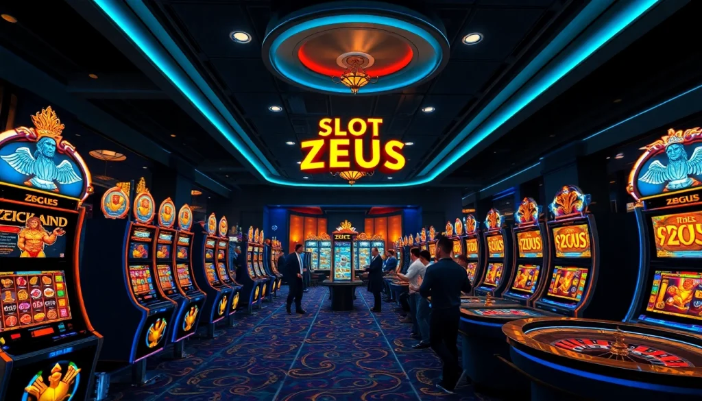 Pemain merayakan kemenangan mendebarkan pada mesin kasino bertema Slot Zeus dengan desain yang berwarna-warni.