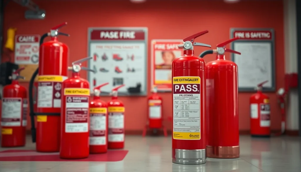 Efficiently position pass fire extinguisher in a professional fire safety training setting.