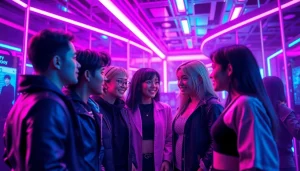 Engaging users with vibrant NSFW character AI avatars in a futuristic digital space.