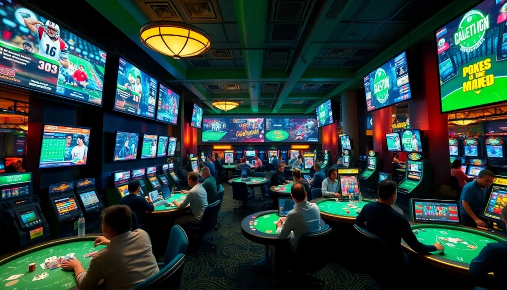 Interactive gaming scene at bk860s.com showcasing diverse players and live sports events.
