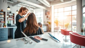 Salon coafura bucuresti cu un stilist oferind tunsori moderne clienților.