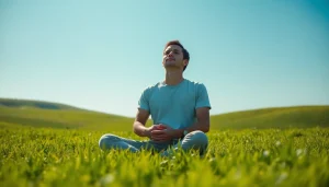 Recognizing anxiety symptoms through mindfulness meditation in a tranquil setting.