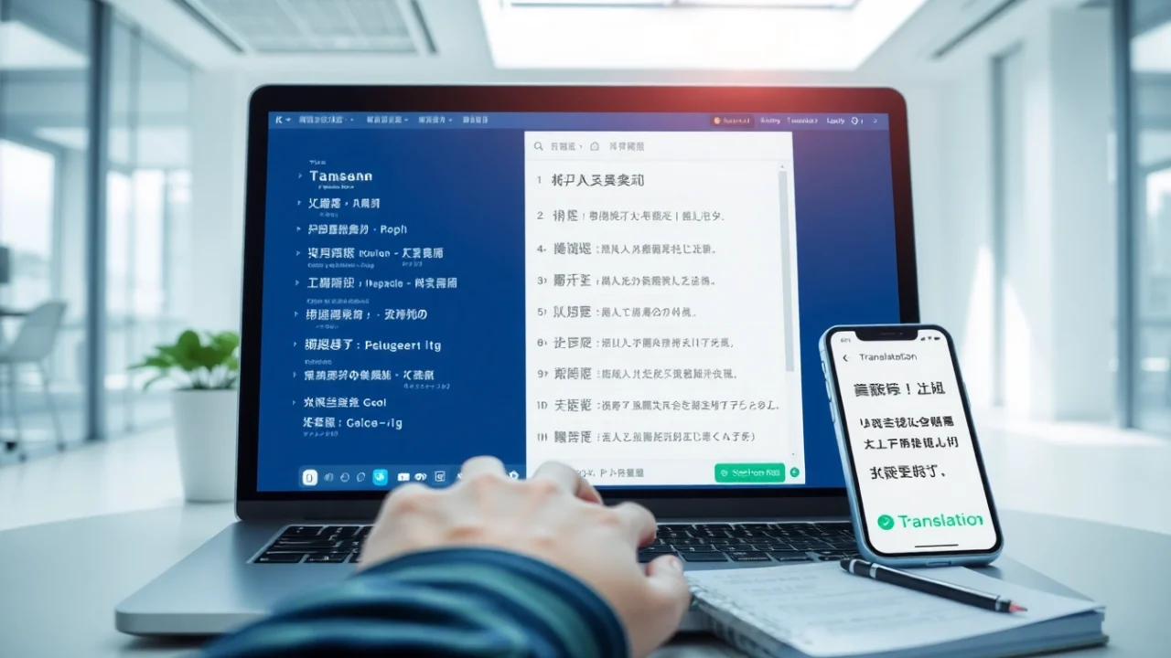 Dynamic user interface of 有道翻译 showcasing translations in multiple languages.