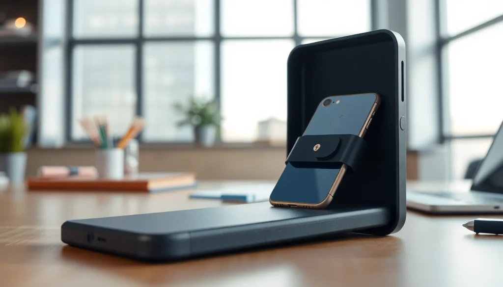 Abschlussbare Handytasche mit modernem Design, die Sicherheit und Stil vereint.