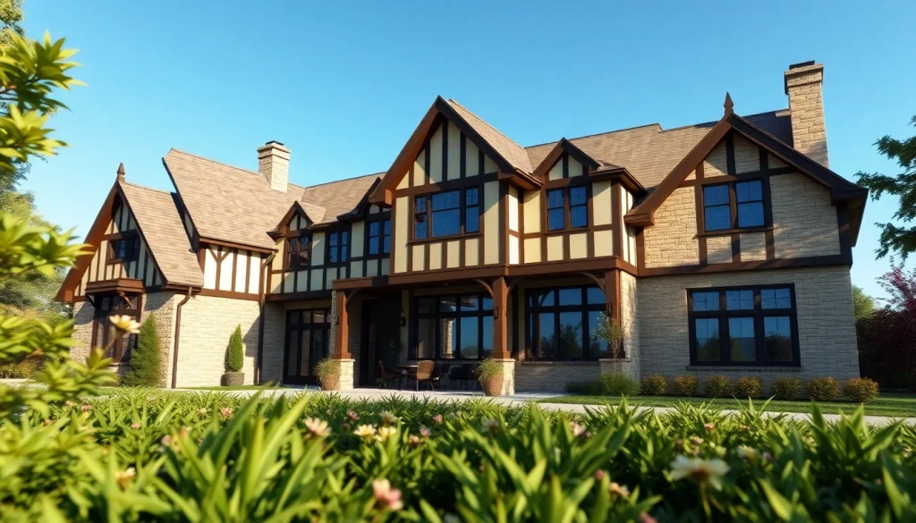 View of the Wellesley Tudor Expansion highlighting its architectural beauty and landscaping.