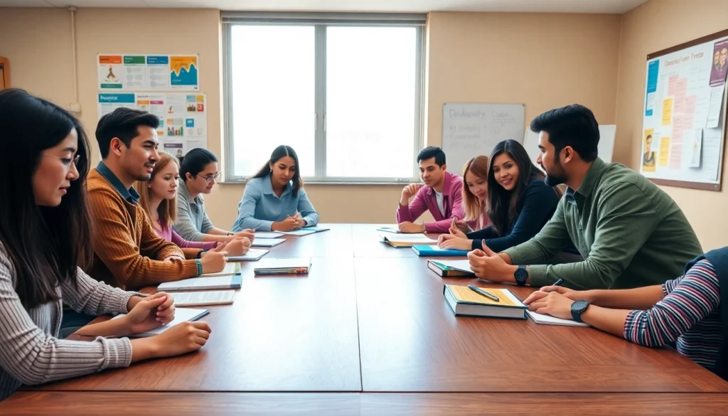 Engaging students collaborating in the exam assistance industry, highlighting a productive study environment.