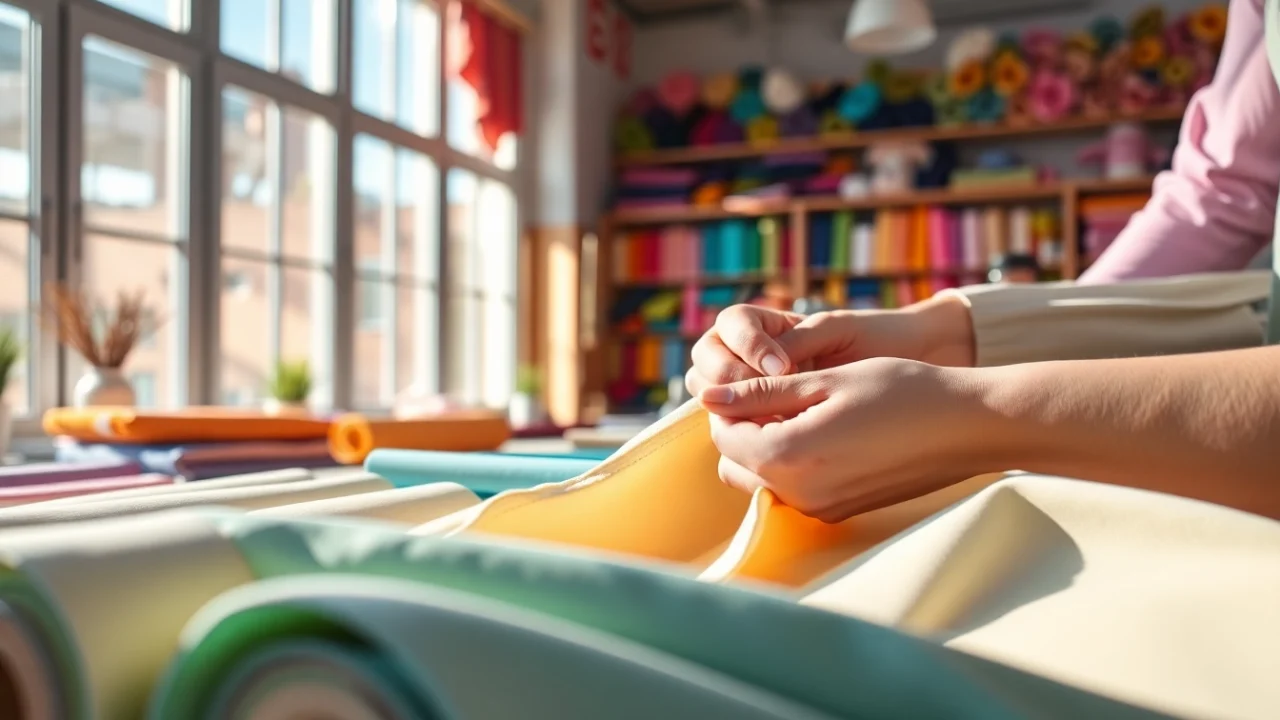 Verken de kwaliteit van wafelstof in een creatieve naaiworkshop met kleurrijke stoffen.