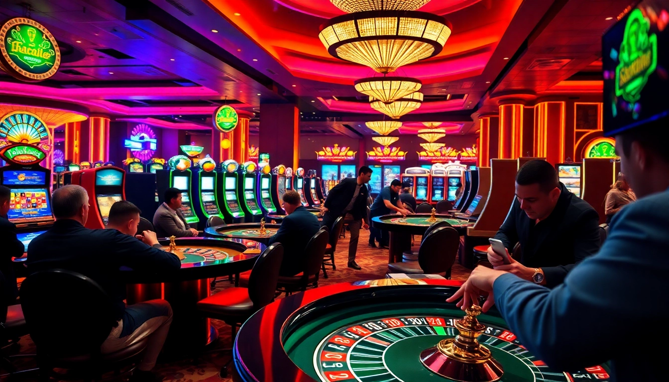 8win official engaging casino players at a vibrant gaming scene.